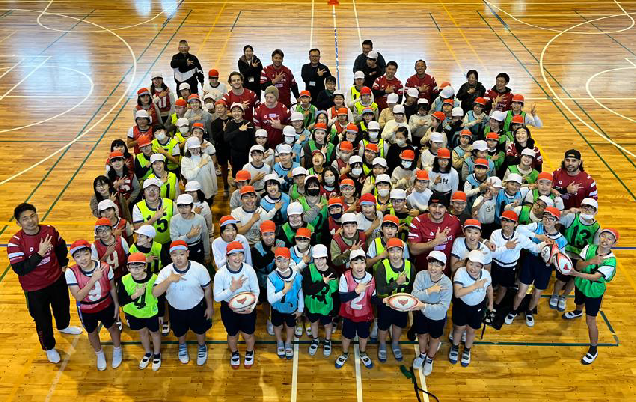 府中町立府中南小学校タグラグビー教室 画像