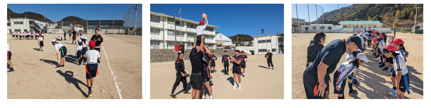 広島市立春日野小学校タグラグビー教室 画像