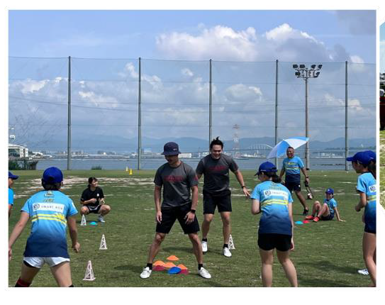 広島ラガー・ジュニアラグビースクール 、広島ドルフィンズ 練習サポート 画像