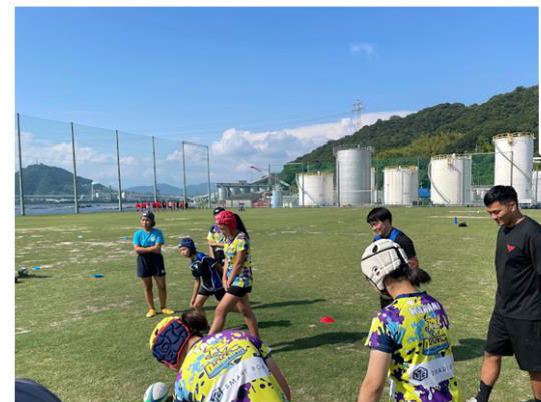 広島ラガー・ジュニアラグビースクール 、広島ドルフィンズ 練習サポート 画像